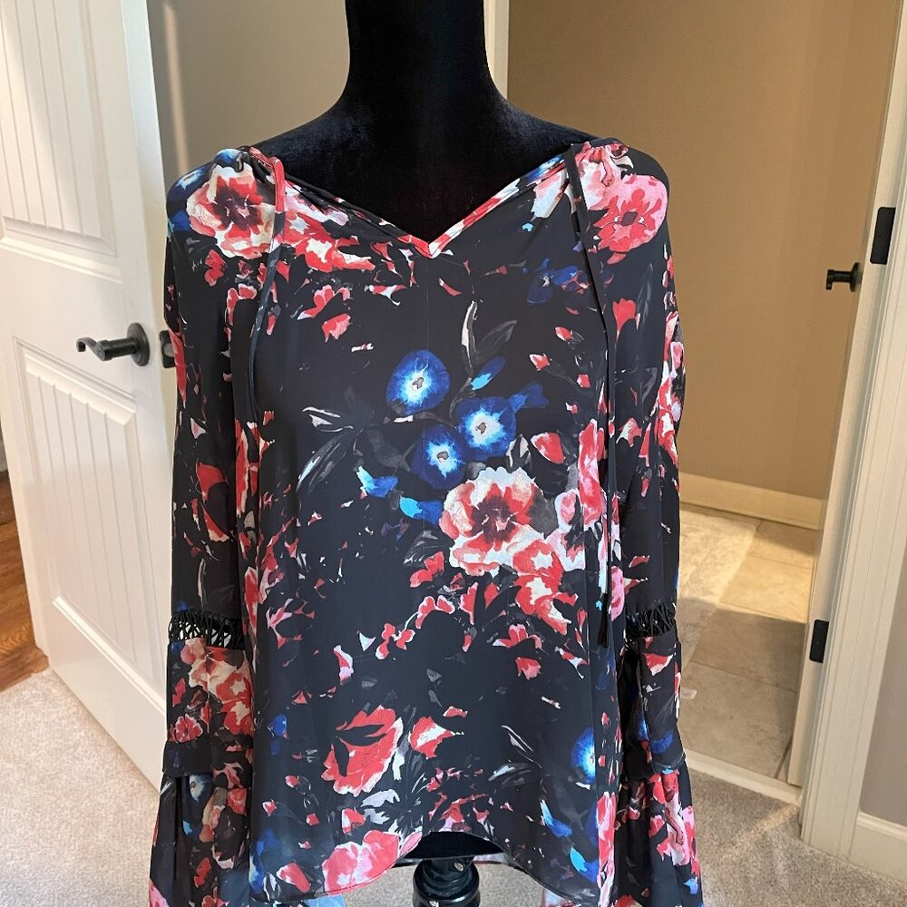 Delvin Multi Color Flutter sleeve Blouse